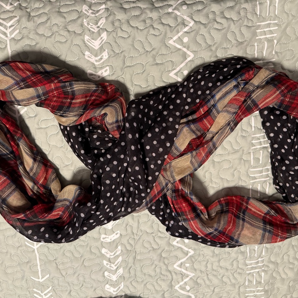 Plaid and Polka Dot Infinity Scarf